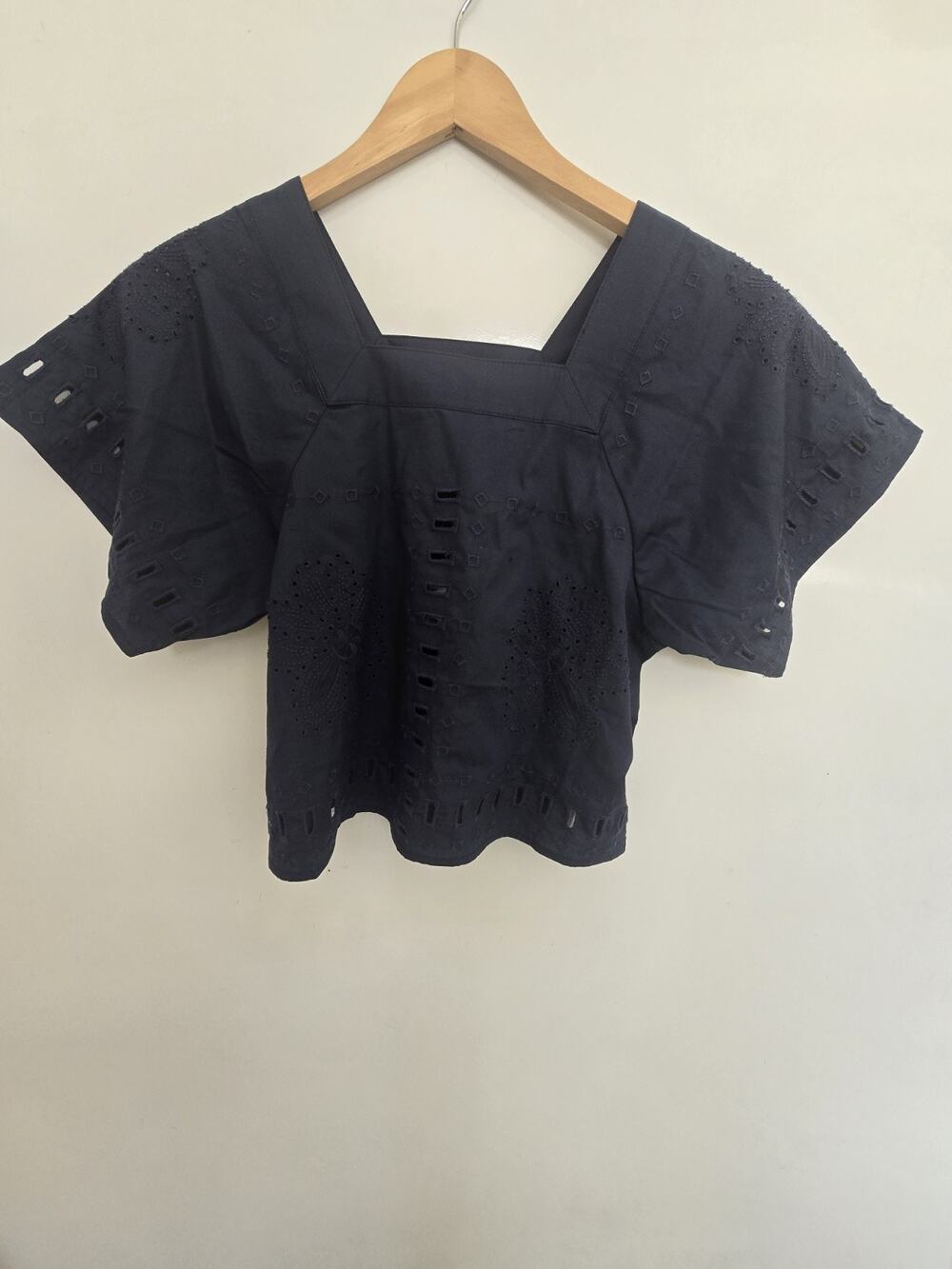 Joe's Jeans Cropped Broaderie Top Women's Blue XS nautical NEW w/ tags vacation